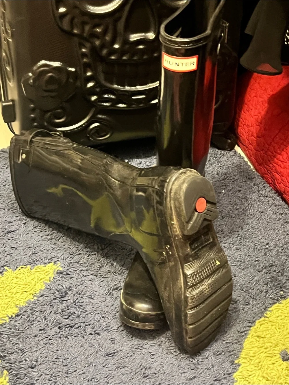 Hunter Black Gloss Tall Women's Rain Boots